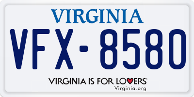 VA license plate VFX8580