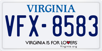 VA license plate VFX8583