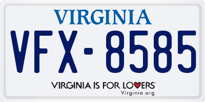 VA license plate VFX8585