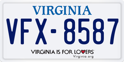 VA license plate VFX8587