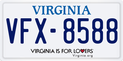 VA license plate VFX8588