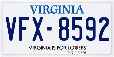 VA license plate VFX8592