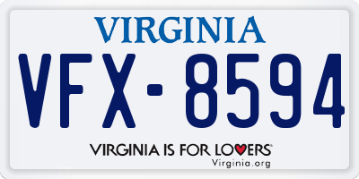 VA license plate VFX8594