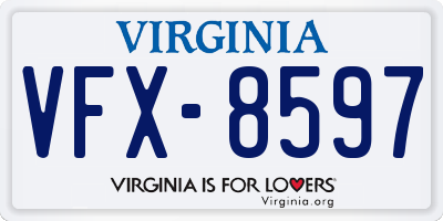 VA license plate VFX8597