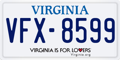 VA license plate VFX8599