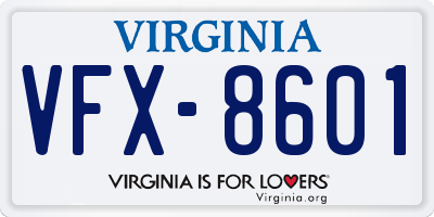 VA license plate VFX8601