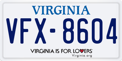 VA license plate VFX8604