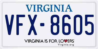 VA license plate VFX8605