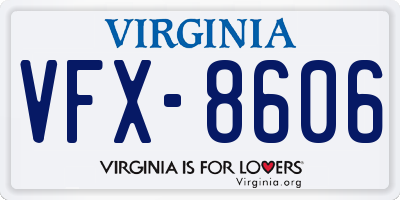 VA license plate VFX8606