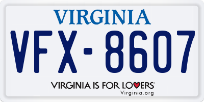 VA license plate VFX8607