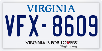 VA license plate VFX8609