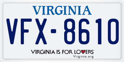 VA license plate VFX8610