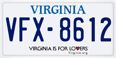 VA license plate VFX8612