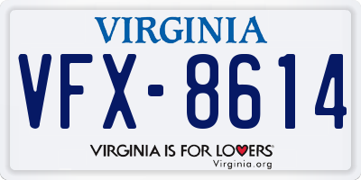 VA license plate VFX8614