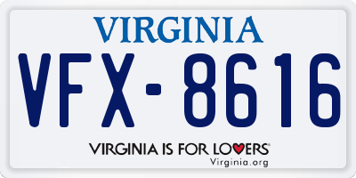 VA license plate VFX8616