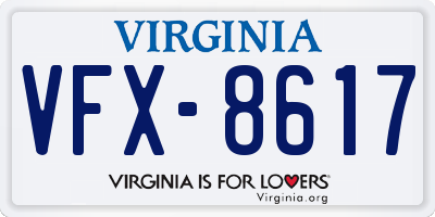 VA license plate VFX8617