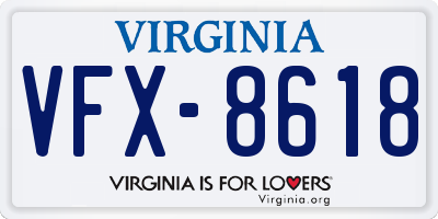 VA license plate VFX8618
