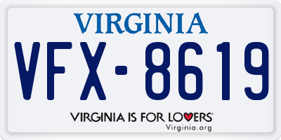 VA license plate VFX8619