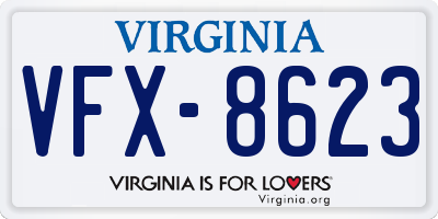 VA license plate VFX8623