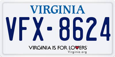 VA license plate VFX8624