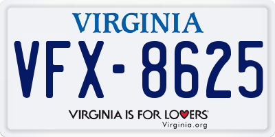 VA license plate VFX8625
