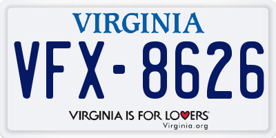 VA license plate VFX8626