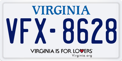 VA license plate VFX8628