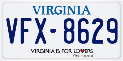 VA license plate VFX8629