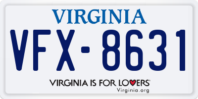 VA license plate VFX8631
