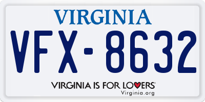 VA license plate VFX8632