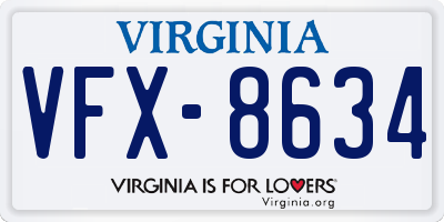 VA license plate VFX8634