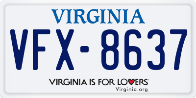 VA license plate VFX8637