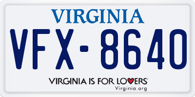 VA license plate VFX8640