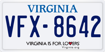 VA license plate VFX8642