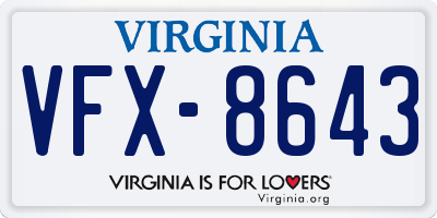 VA license plate VFX8643