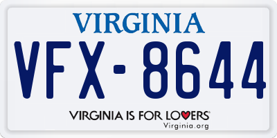 VA license plate VFX8644