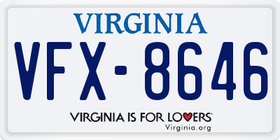 VA license plate VFX8646