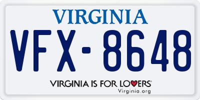 VA license plate VFX8648