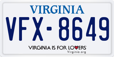 VA license plate VFX8649