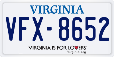 VA license plate VFX8652