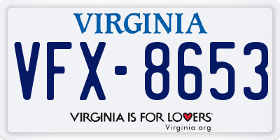 VA license plate VFX8653