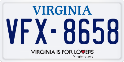 VA license plate VFX8658