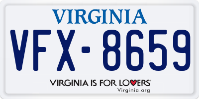 VA license plate VFX8659