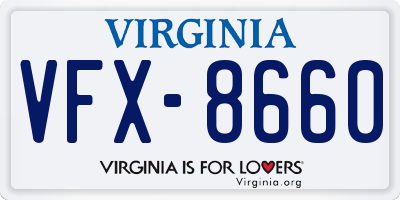 VA license plate VFX8660