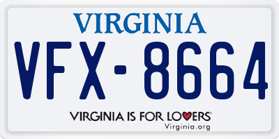 VA license plate VFX8664