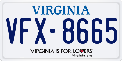 VA license plate VFX8665