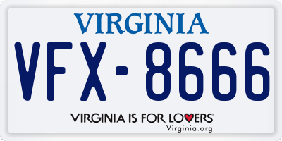 VA license plate VFX8666
