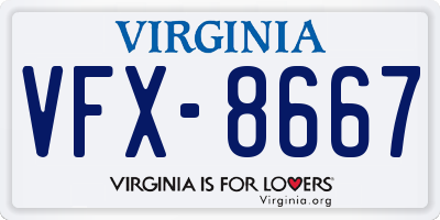 VA license plate VFX8667