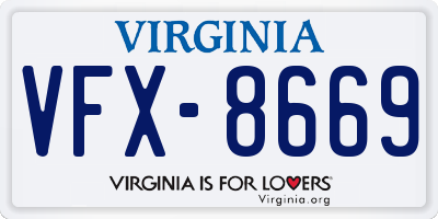 VA license plate VFX8669