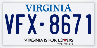 VA license plate VFX8671
